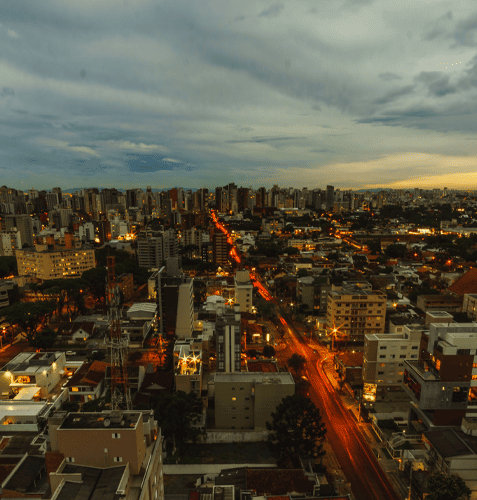 fotografia aérea do bairro bigorrilho, em curitiba