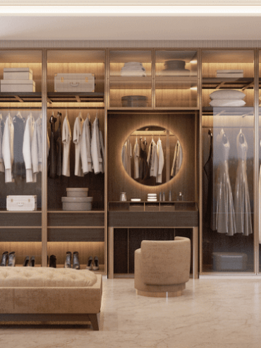 fotografia interna de um walk-in closet